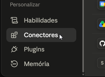 Tela Personalizar do Claude com Conectores destacado